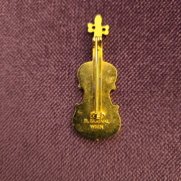 Vintage Wien Enamel Cello Pin - Picture 3 of 5